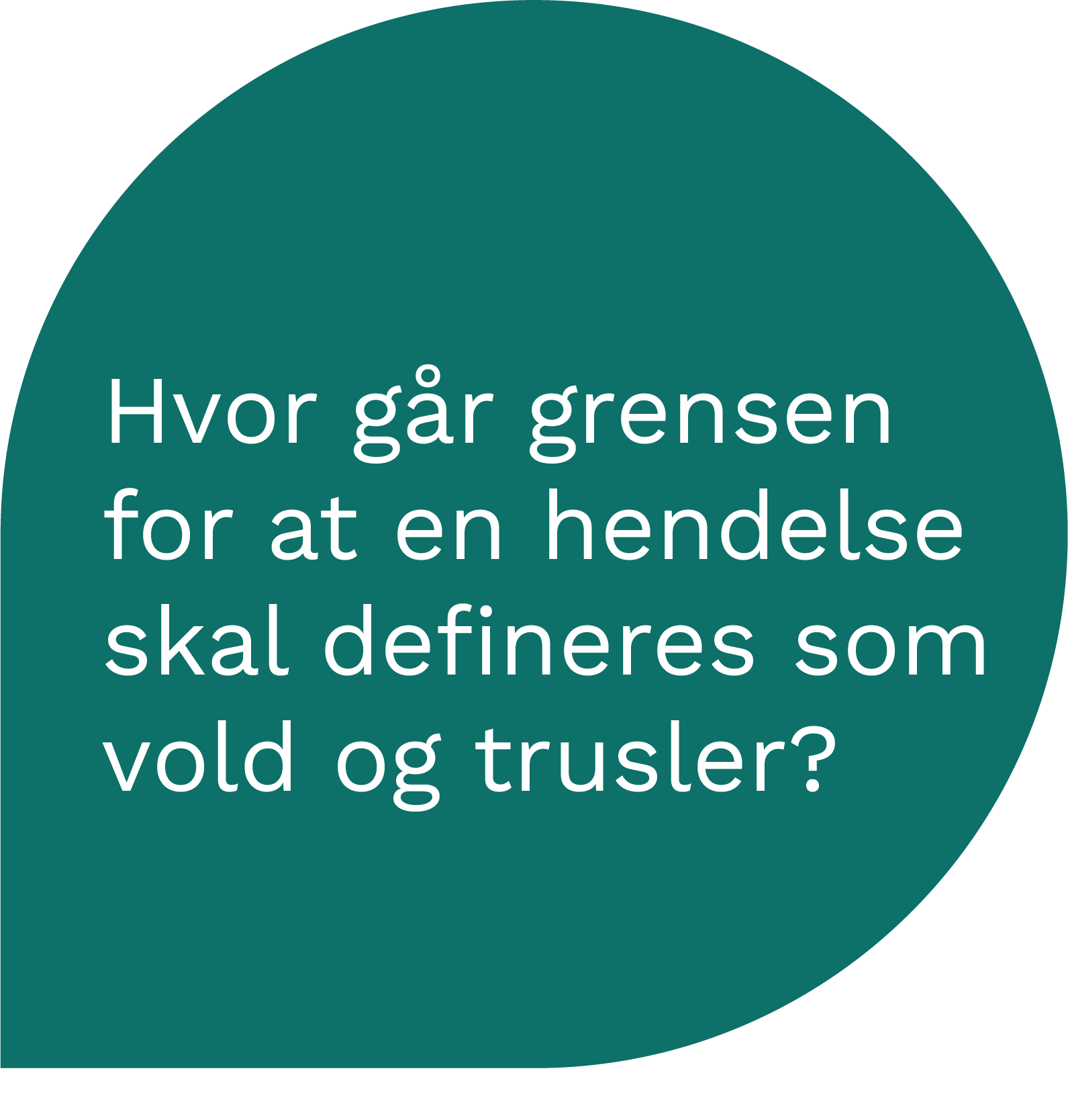 Snakkeboble med følgende tekst: "Hvor går grensen for hva som defineres som vold og trusler?"